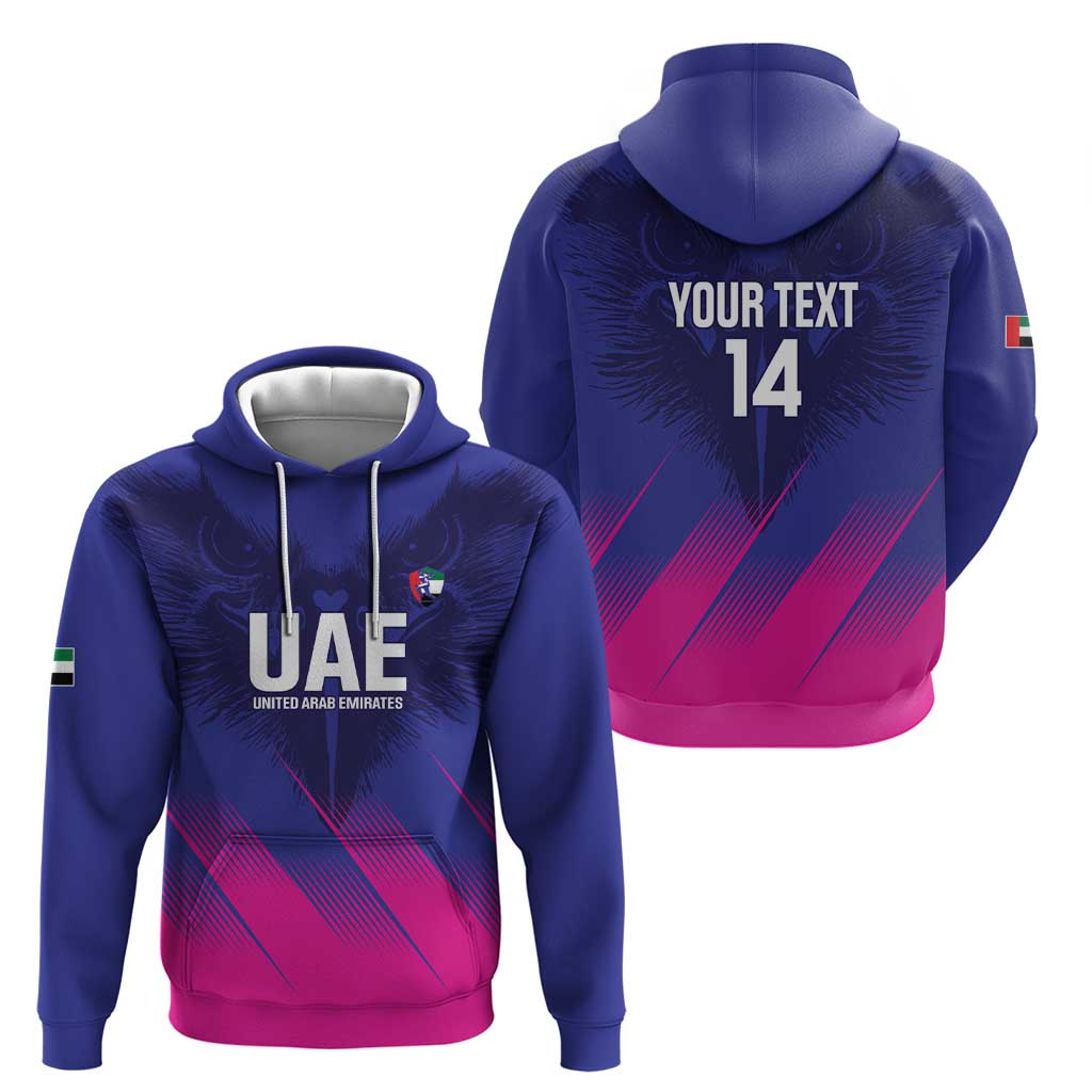 Custom UAE Cricket Hoodie Go Champions United Arab Emirates Falcon LT14
