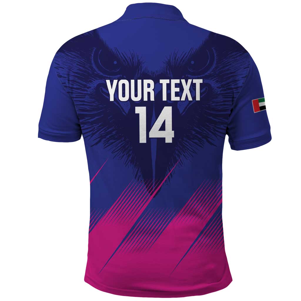 Custom UAE Cricket Polo Shirt Go Champions United Arab Emirates Falcon LT14