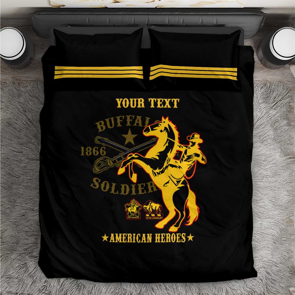Personalized Afro Buffalo Soldiers Bedding Set BSMC United States Army Black LT14