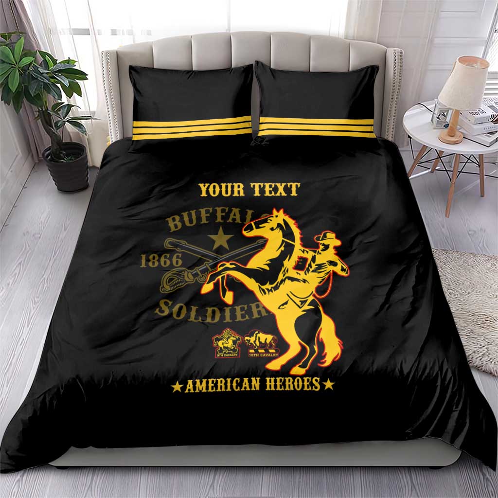 Personalized Afro Buffalo Soldiers Bedding Set BSMC United States Army Black LT14