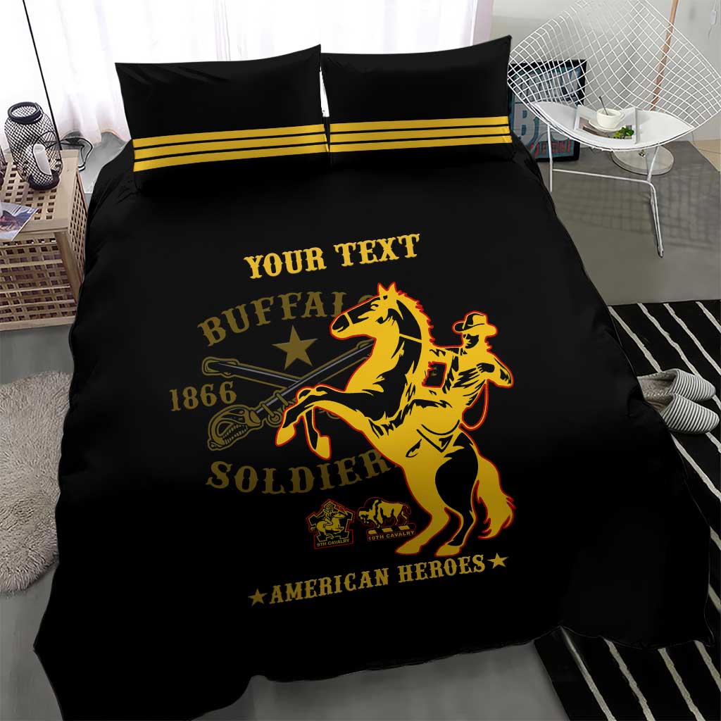 Personalized Afro Buffalo Soldiers Bedding Set BSMC United States Army Black LT14