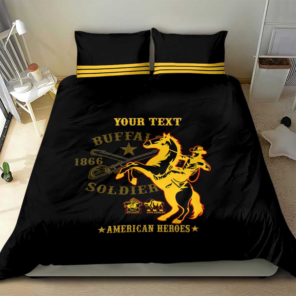 Personalized Afro Buffalo Soldiers Bedding Set BSMC United States Army Black LT14
