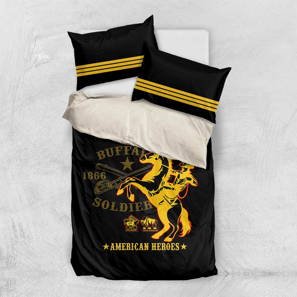 Personalized Afro Buffalo Soldiers Bedding Set BSMC United States Army Black LT14