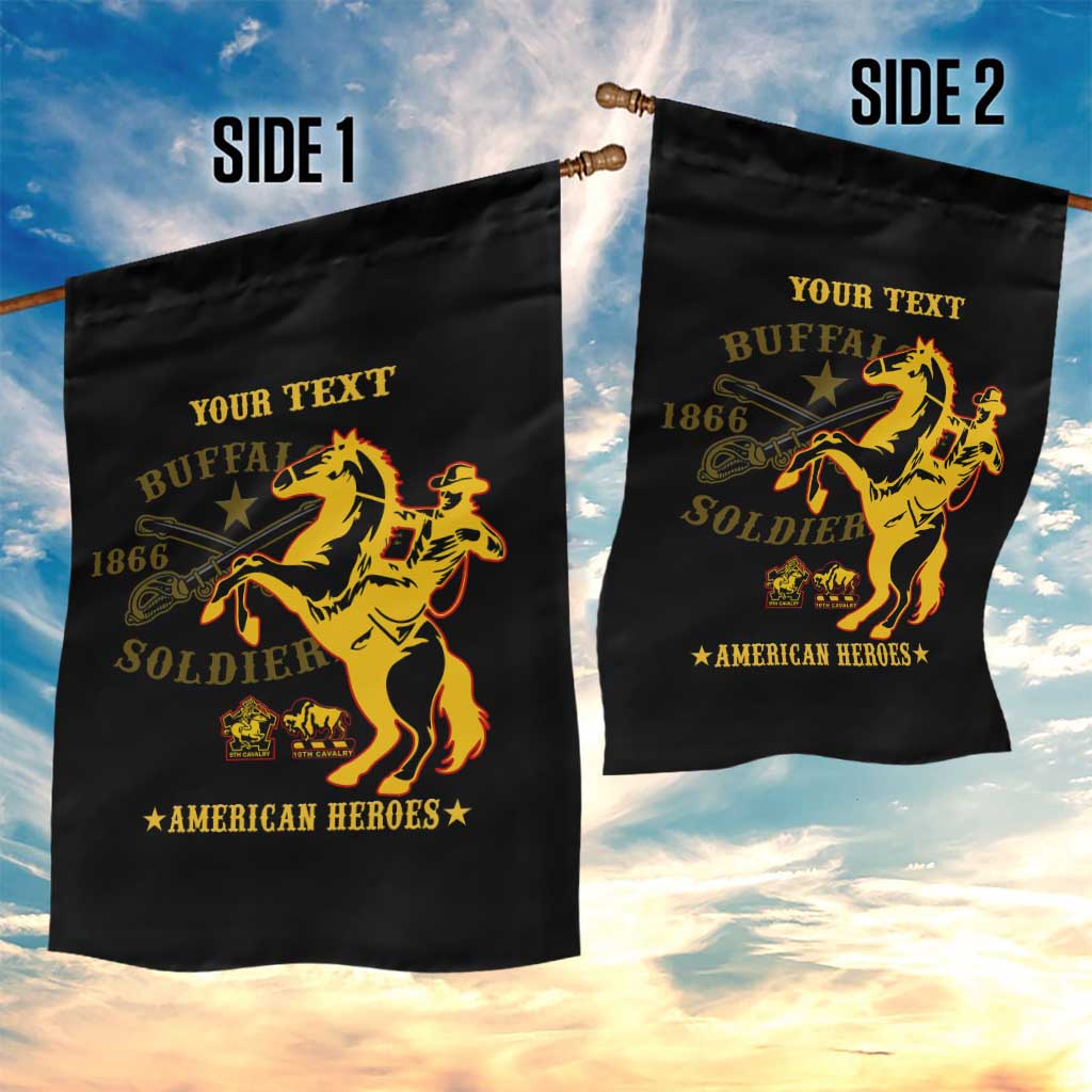 Personalized Afro Buffalo Soldiers Garden Flag BSMC United States Army Black LT14