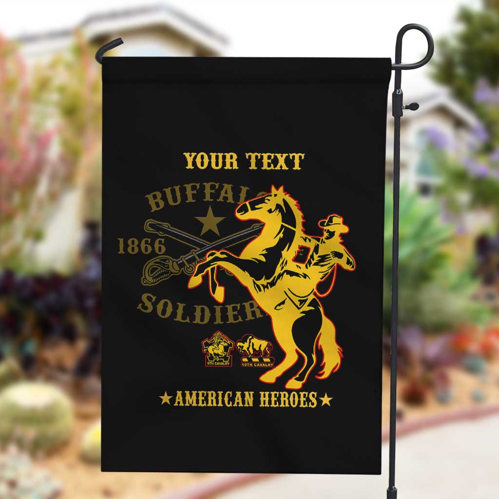 Personalized Afro Buffalo Soldiers Garden Flag BSMC United States Army Black LT14