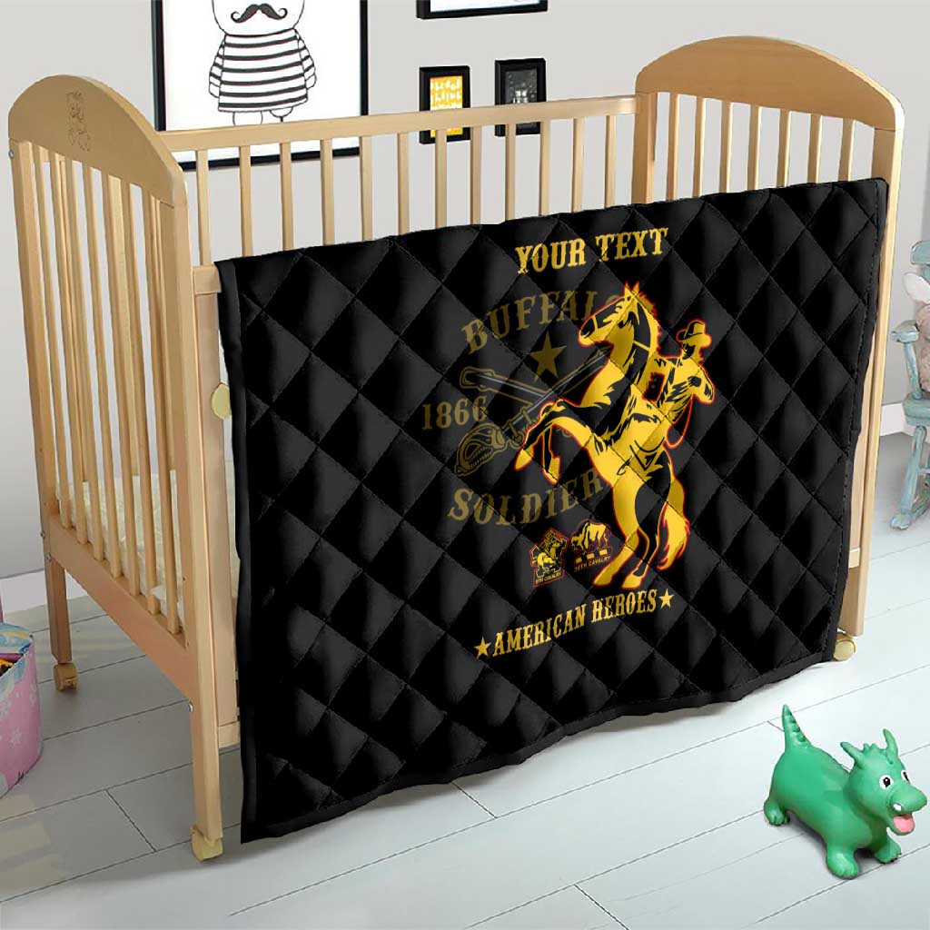 Personalized Afro Buffalo Soldiers Quilt BSMC United States Army Black LT14