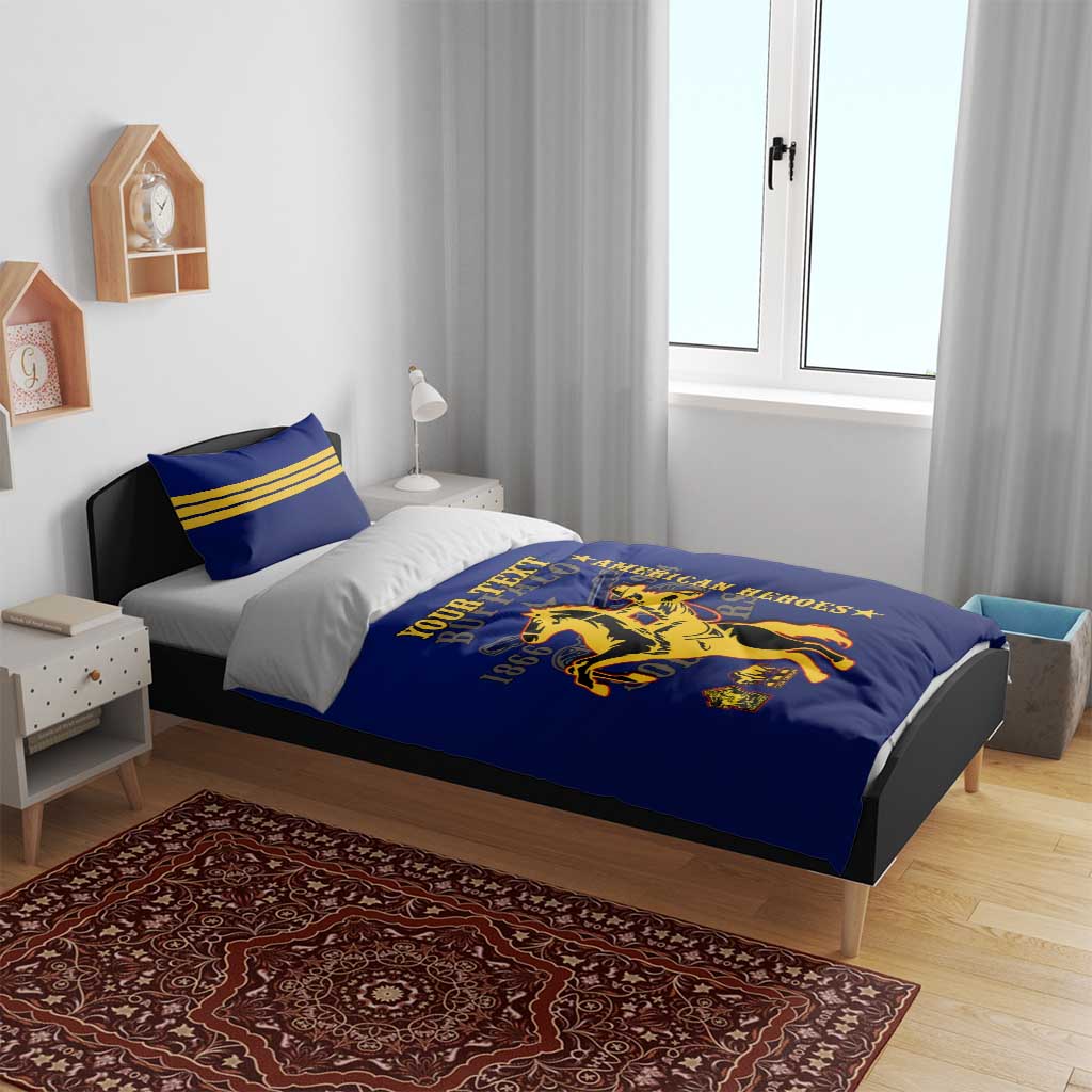 Personalized Afro Buffalo Soldiers Bedding Set BSMC United States Army Blue LT14