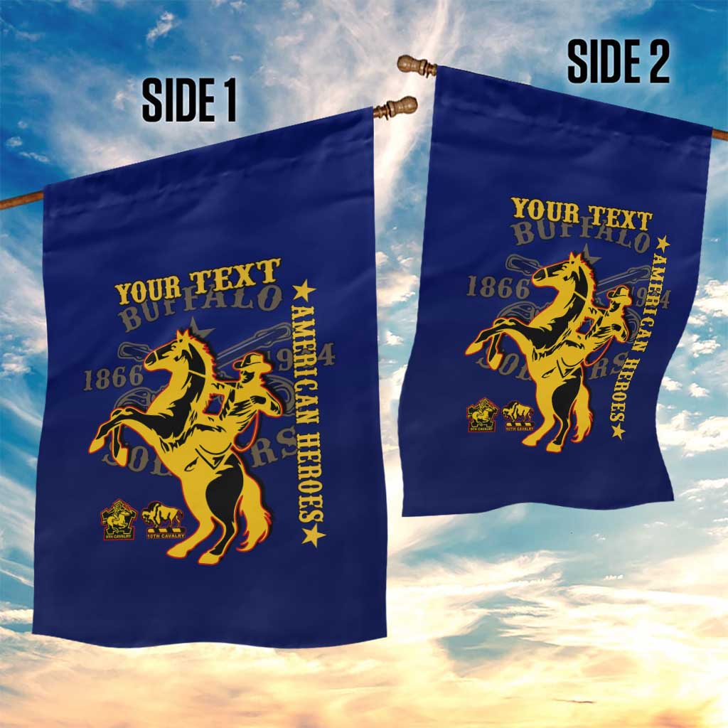 Personalized Afro Buffalo Soldiers Garden Flag BSMC United States Army Blue LT14