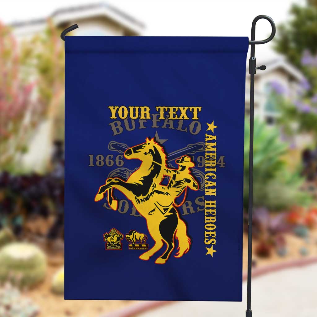 Personalized Afro Buffalo Soldiers Garden Flag BSMC United States Army Blue LT14