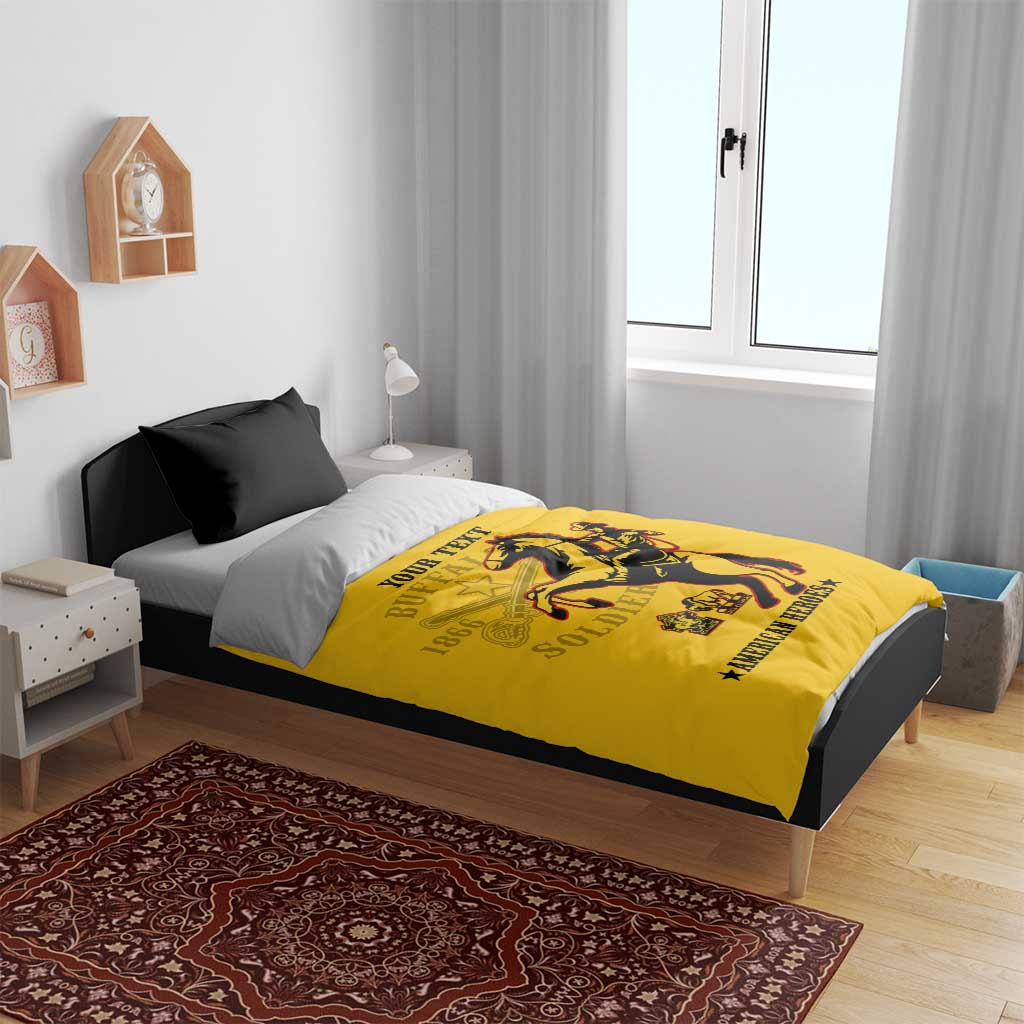 Personalized Afro Buffalo Soldiers Bedding Set BSMC United States Army Yellow LT14