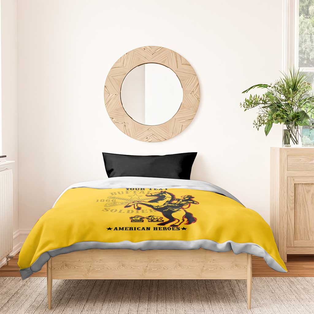 Personalized Afro Buffalo Soldiers Bedding Set BSMC United States Army Yellow LT14