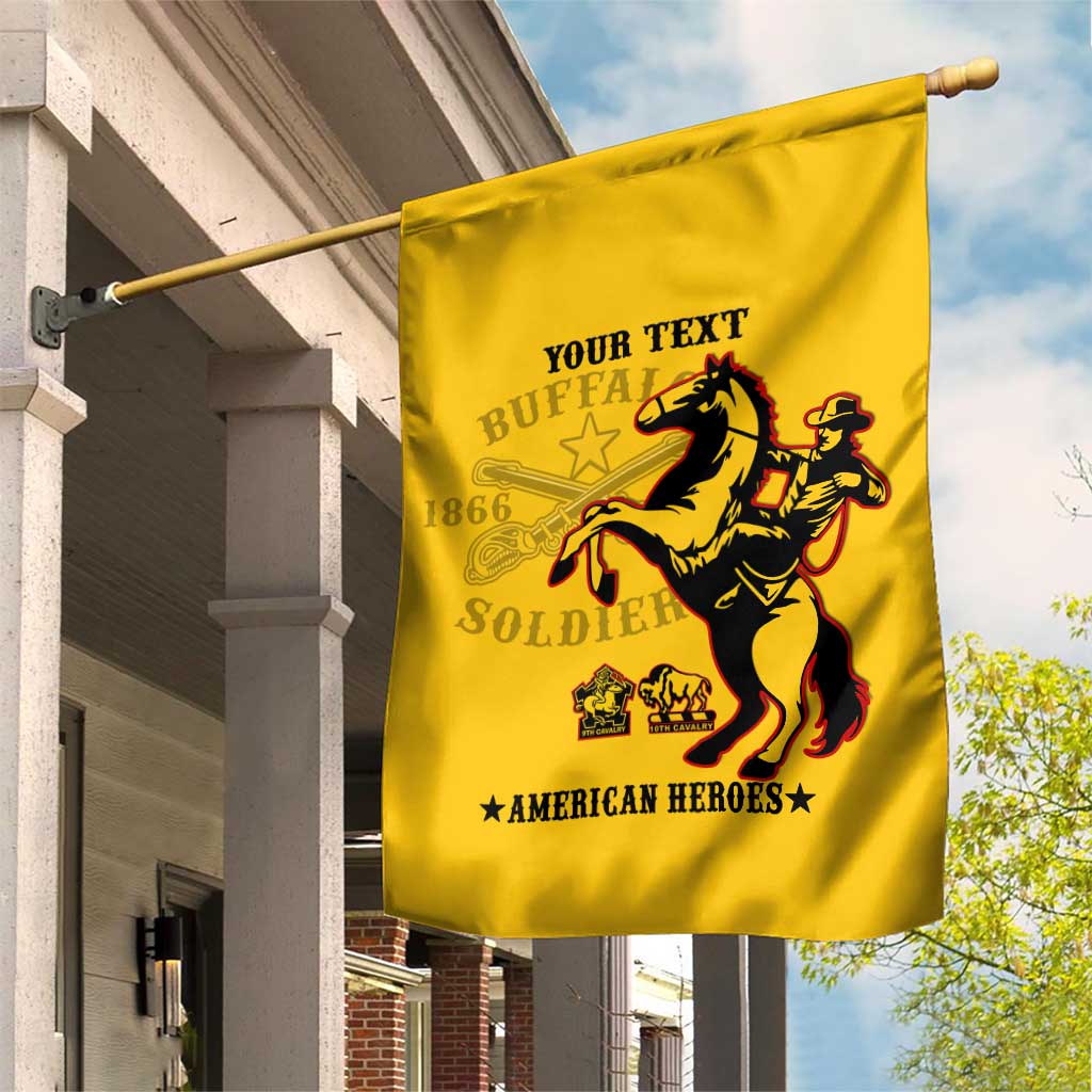 Personalized Afro Buffalo Soldiers Garden Flag BSMC United States Army Yellow LT14