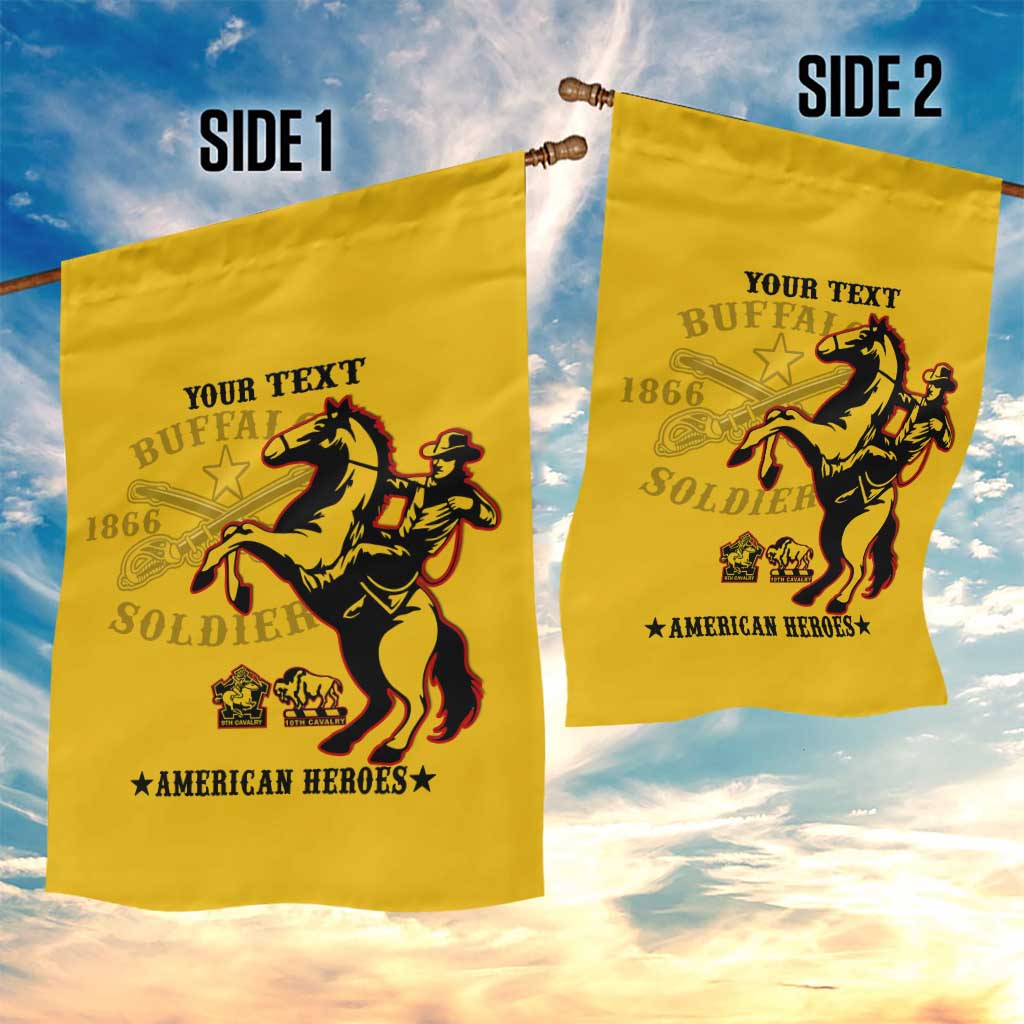 Personalized Afro Buffalo Soldiers Garden Flag BSMC United States Army Yellow LT14