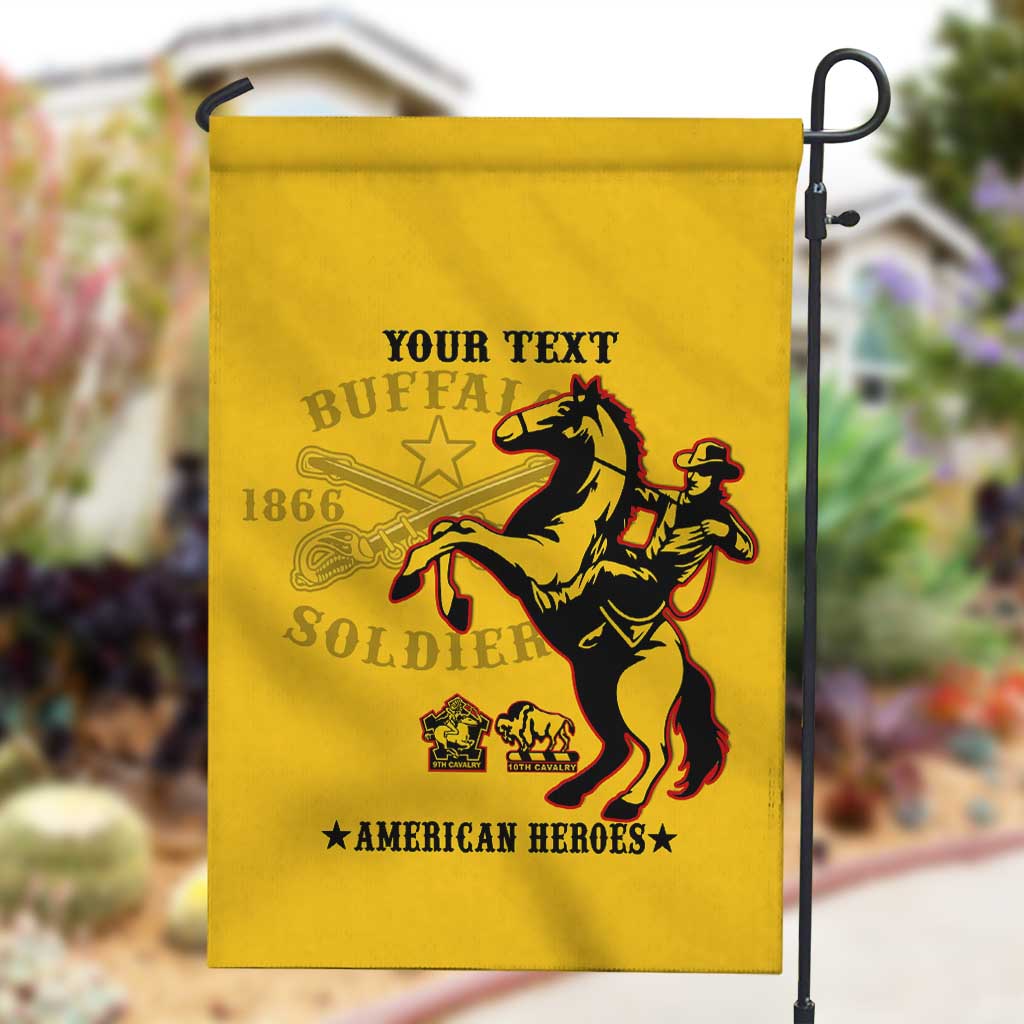 Personalized Afro Buffalo Soldiers Garden Flag BSMC United States Army Yellow LT14