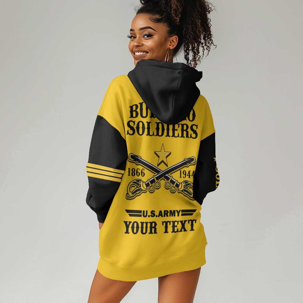 Personalized Afro Buffalo Soldiers Hoodie Dress BSMC United States Army Yellow LT14