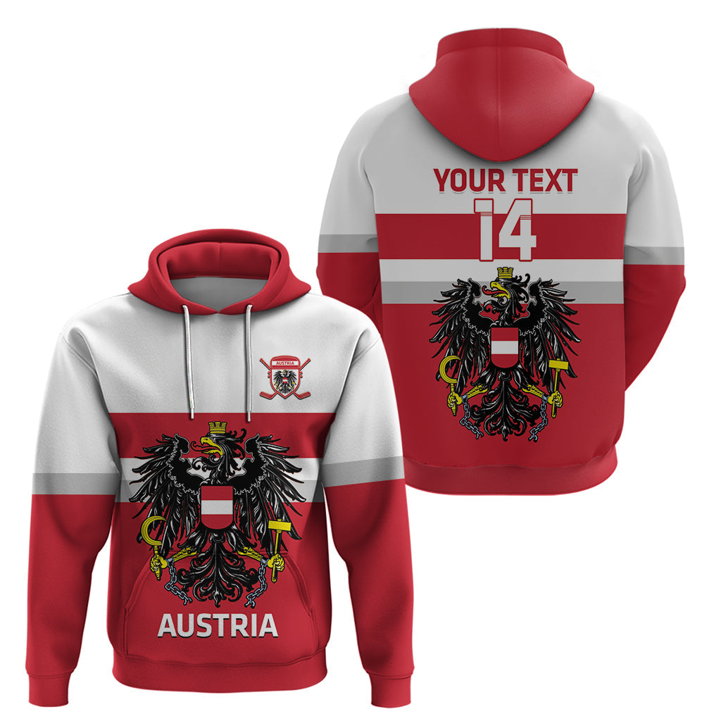 Custom Austria Hockey Hoodie Go Osterreich Eagles LT14