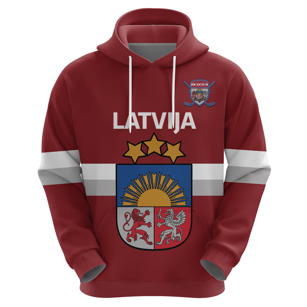 Custom Latvia Hockey Hoodie 2024 Go Latvija LT14
