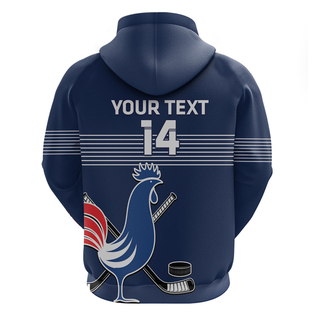 Custom France Hockey Hoodie Francaise Gallic Rooster LT14