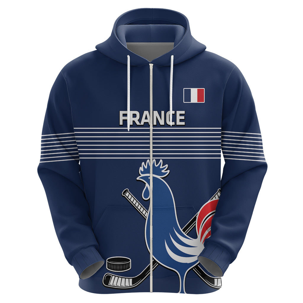Custom France Hockey Hoodie Francaise Gallic Rooster LT14