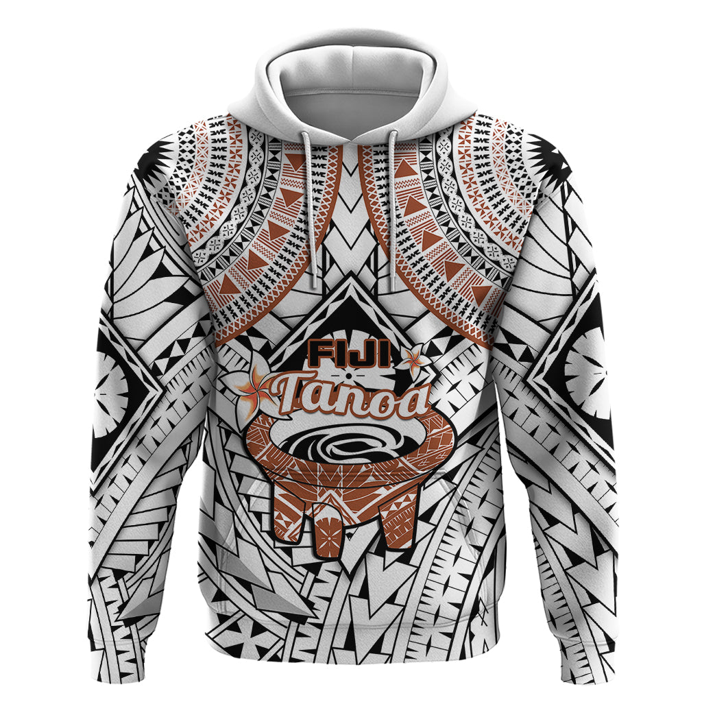 Fiji Tanoa Hoodie Kava Bowl Fijian Tapa Brown Pattern LT14