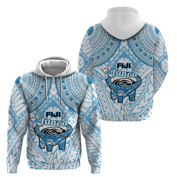 Fiji Tanoa Hoodie Kava Bowl Fijian Tapa Blue Pattern LT14