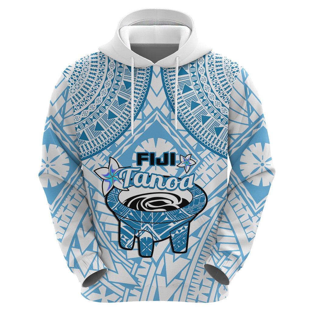 Fiji Tanoa Hoodie Kava Bowl Fijian Tapa Blue Pattern LT14