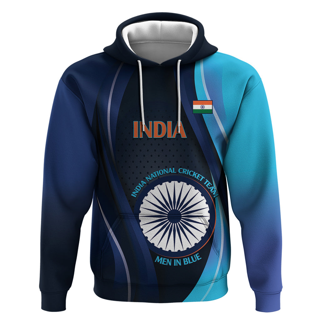 Custom India Cricket Hoodie 2024 World Cup Go Men in Blue LT14
