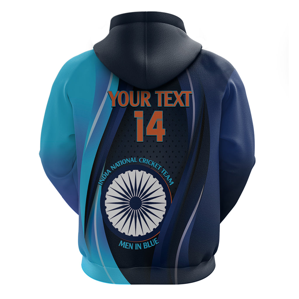 Custom India Cricket Hoodie 2024 World Cup Go Men in Blue LT14