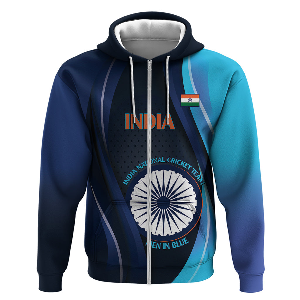Custom India Cricket Hoodie 2024 World Cup Go Men in Blue LT14