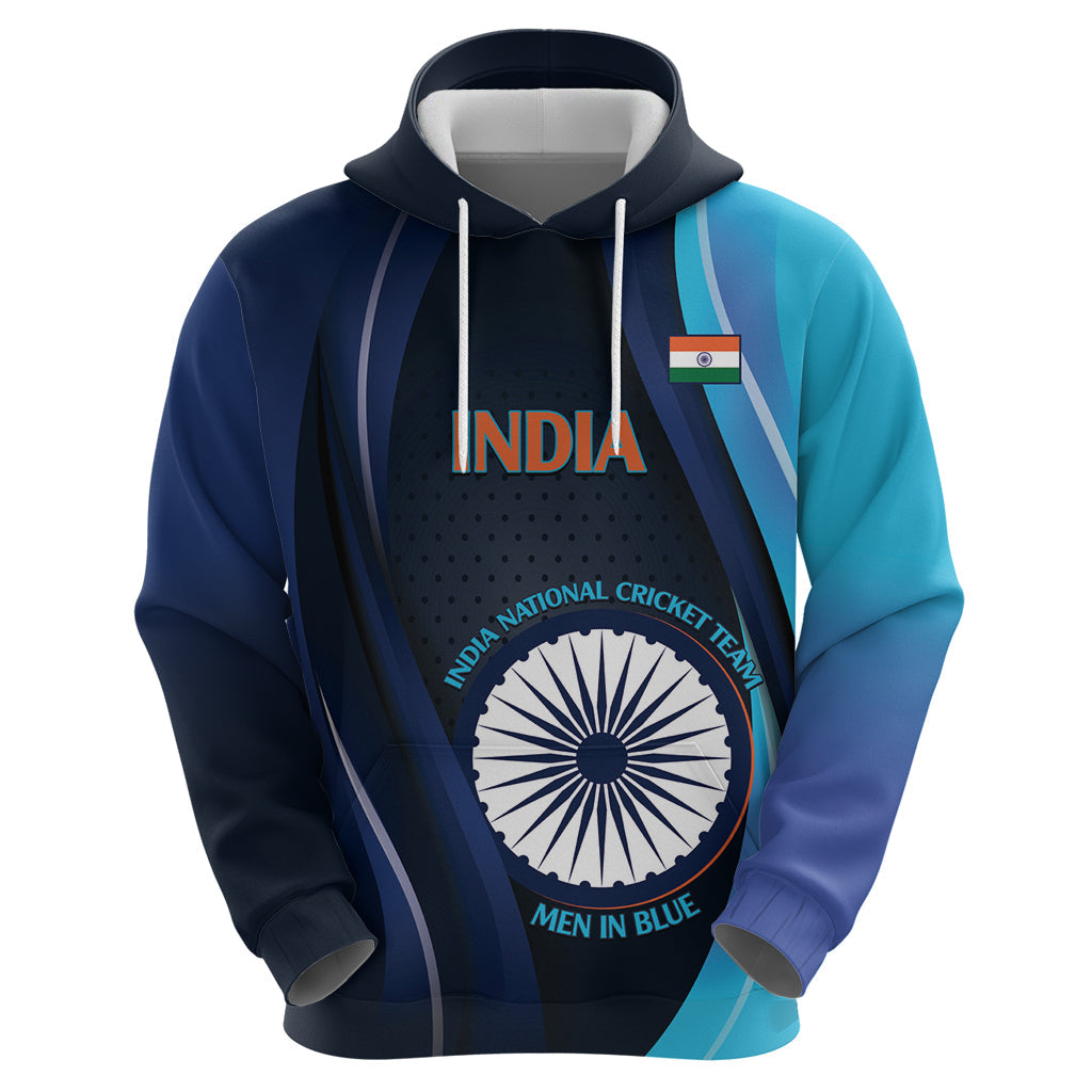 Custom India Cricket Hoodie 2024 World Cup Go Men in Blue LT14