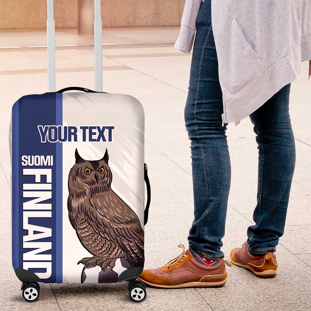 Custom Finland Football Luggage Cover Suomi Come On Huuhkajat LT14