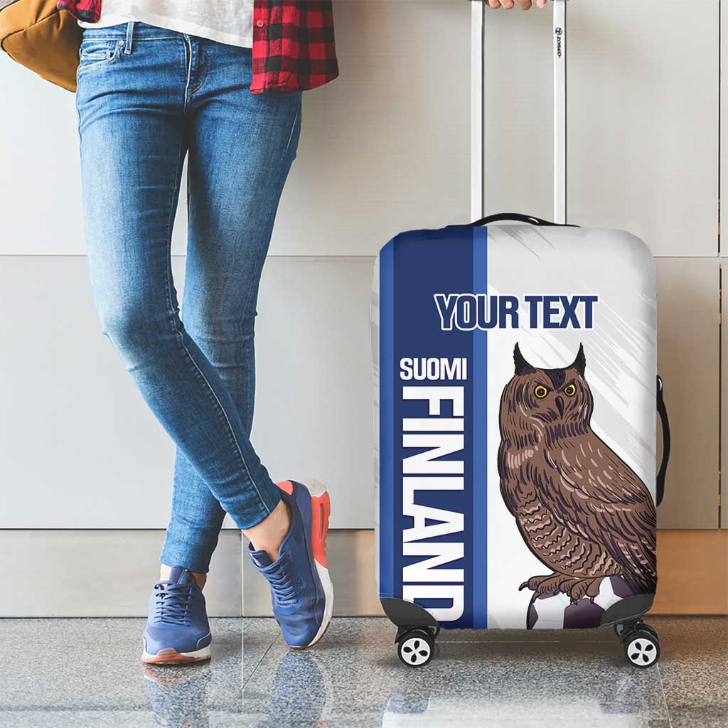 Custom Finland Football Luggage Cover Suomi Come On Huuhkajat LT14