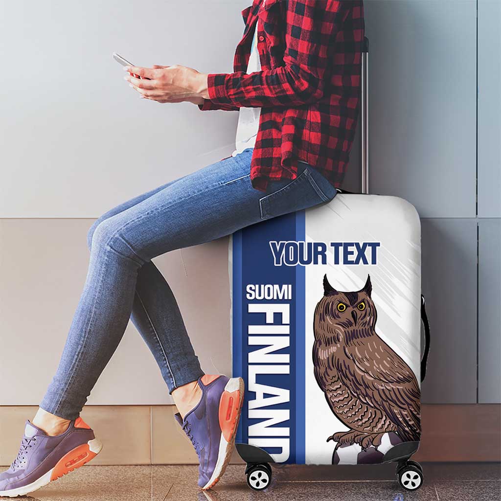 Custom Finland Football Luggage Cover Suomi Come On Huuhkajat LT14