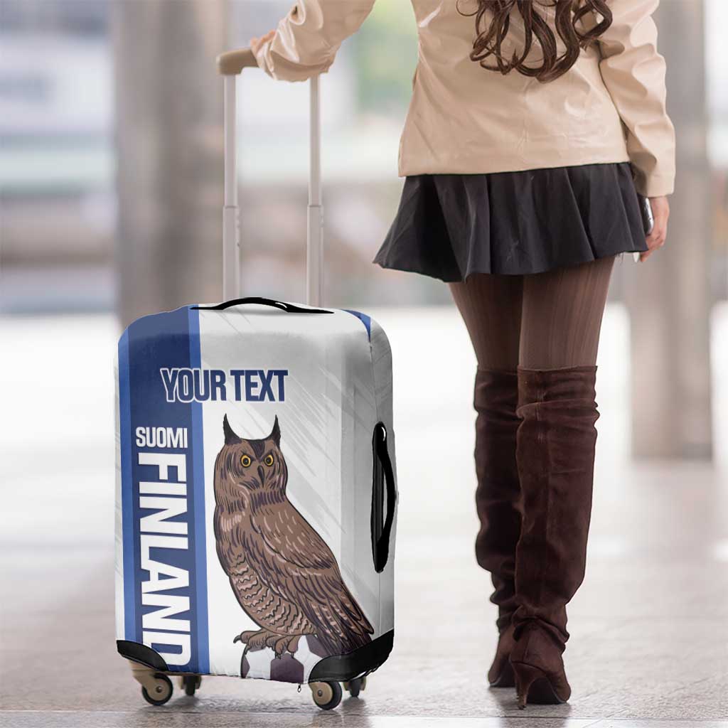 Custom Finland Football Luggage Cover Suomi Come On Huuhkajat LT14
