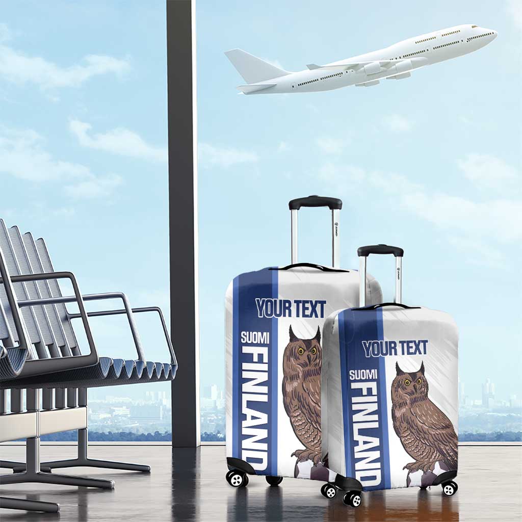 Custom Finland Football Luggage Cover Suomi Come On Huuhkajat LT14