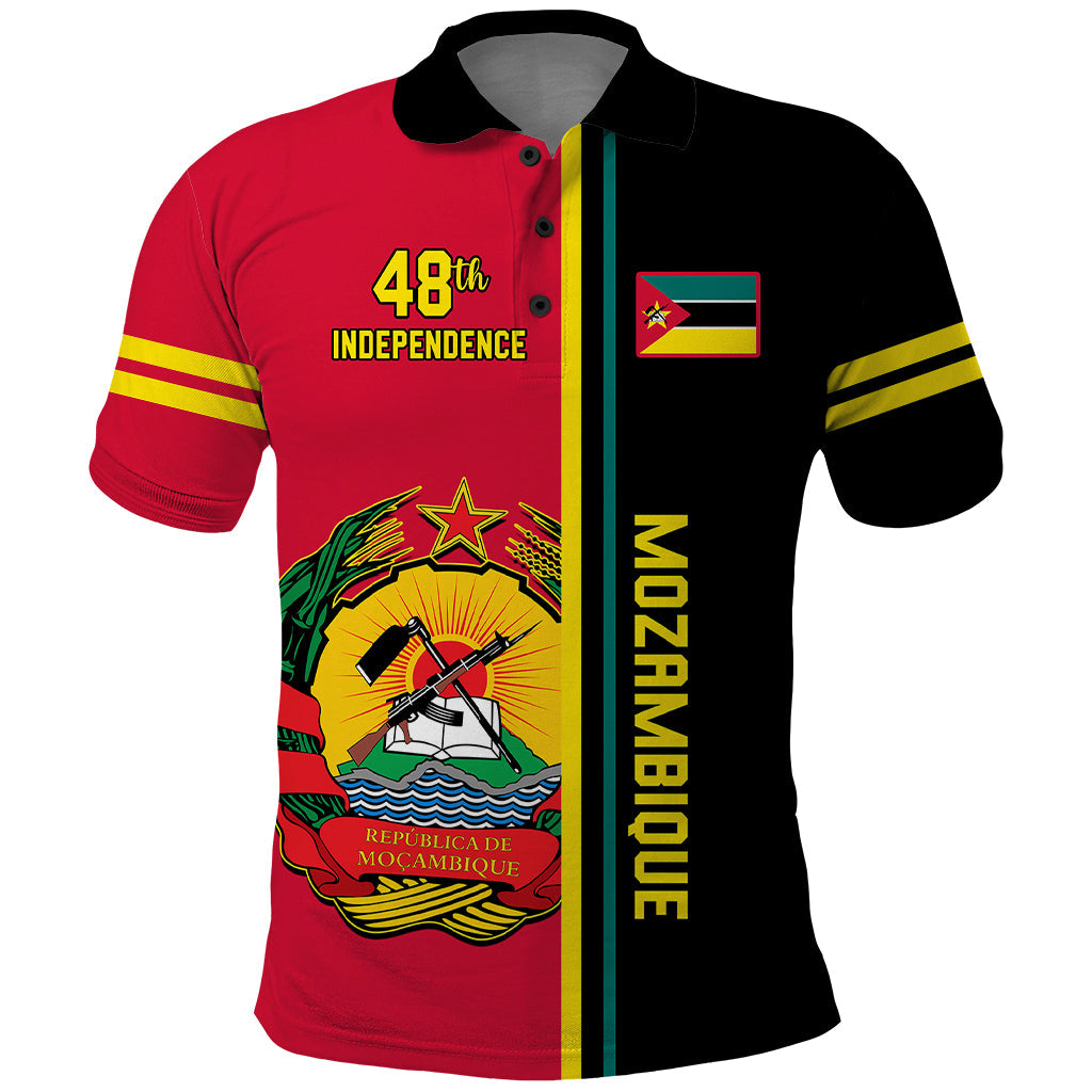 Personalised Independence Day Mozambique Polo Shirt Muzambhiki Coat Of Arms LT14
