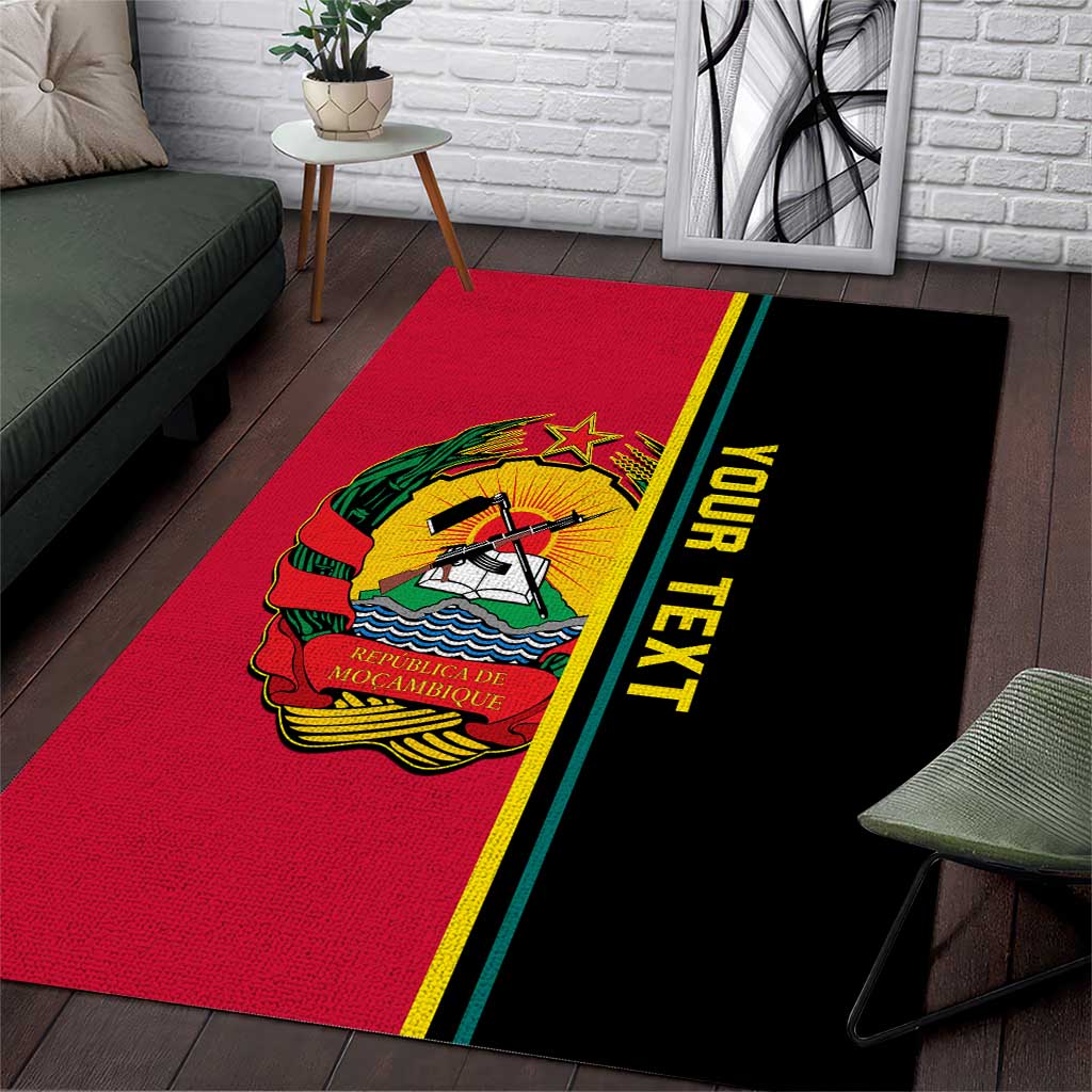Personalised Mozambique Area Rug Muzambhiki Coat Of Arms LT14