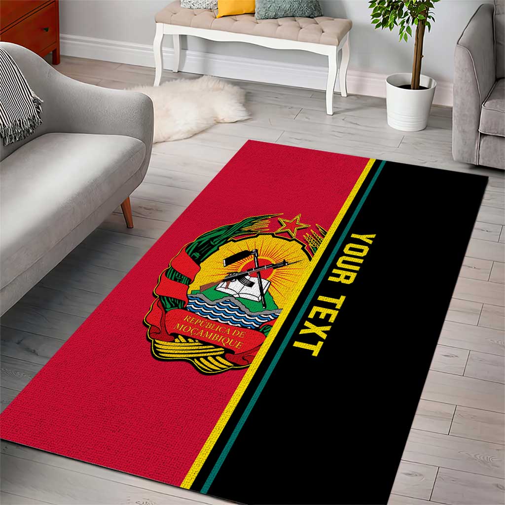 Personalised Mozambique Area Rug Muzambhiki Coat Of Arms LT14