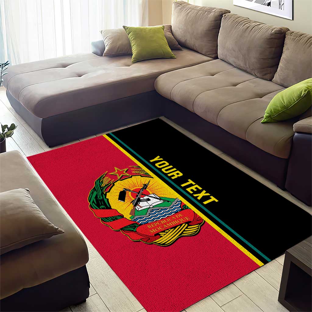 Personalised Mozambique Area Rug Muzambhiki Coat Of Arms LT14
