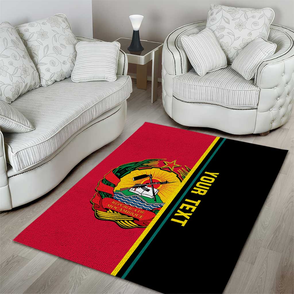 Personalised Mozambique Area Rug Muzambhiki Coat Of Arms LT14