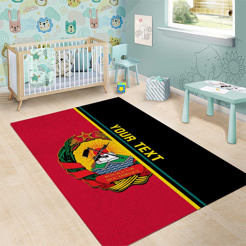 Personalised Mozambique Area Rug Muzambhiki Coat Of Arms LT14