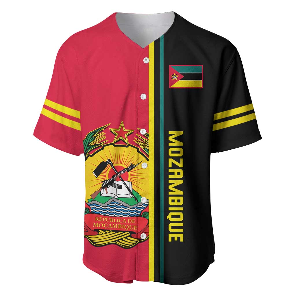 Personalised Mozambique Baseball Jersey Muzambhiki Coat Of Arms LT14