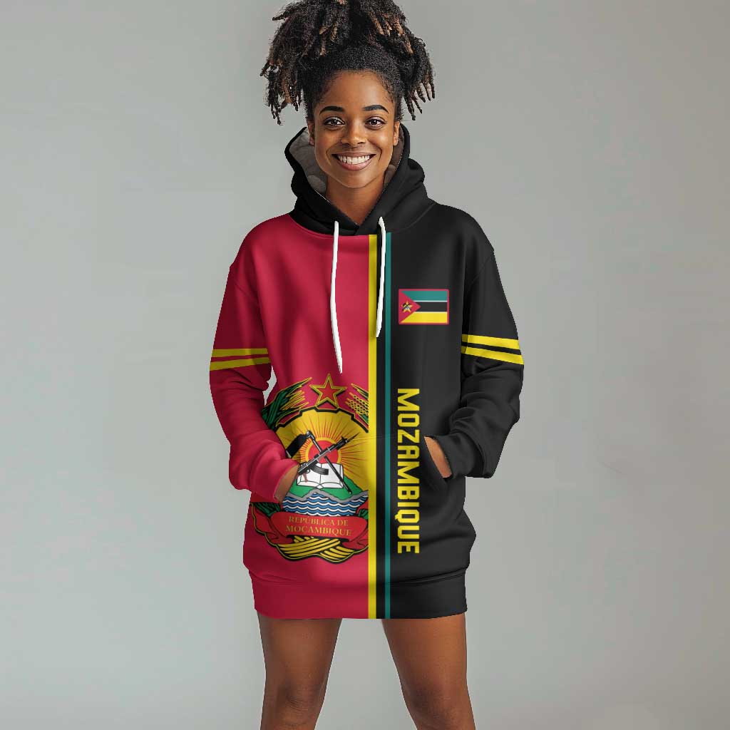 Personalised Mozambique Hoodie Dress Muzambhiki Coat Of Arms LT14