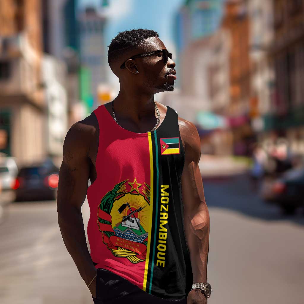 Personalised Mozambique Men Tank Top Muzambhiki Coat Of Arms LT14