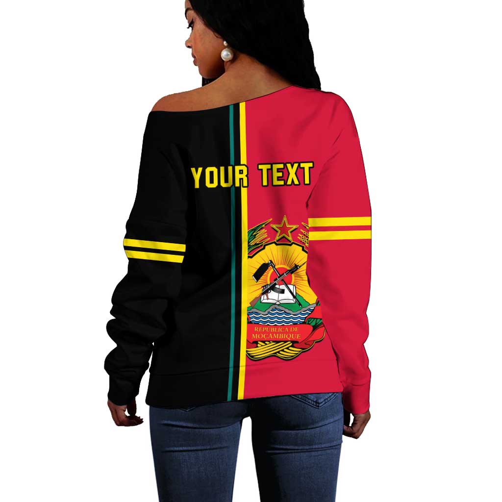 Personalised Mozambique Off Shoulder Sweater Muzambhiki Coat Of Arms LT14