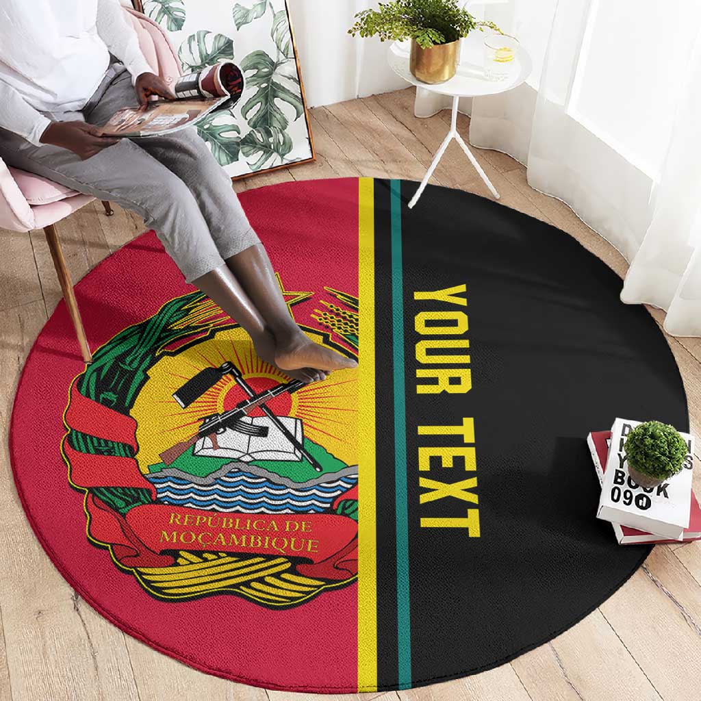 Personalised Mozambique Round Carpet Muzambhiki Coat Of Arms LT14