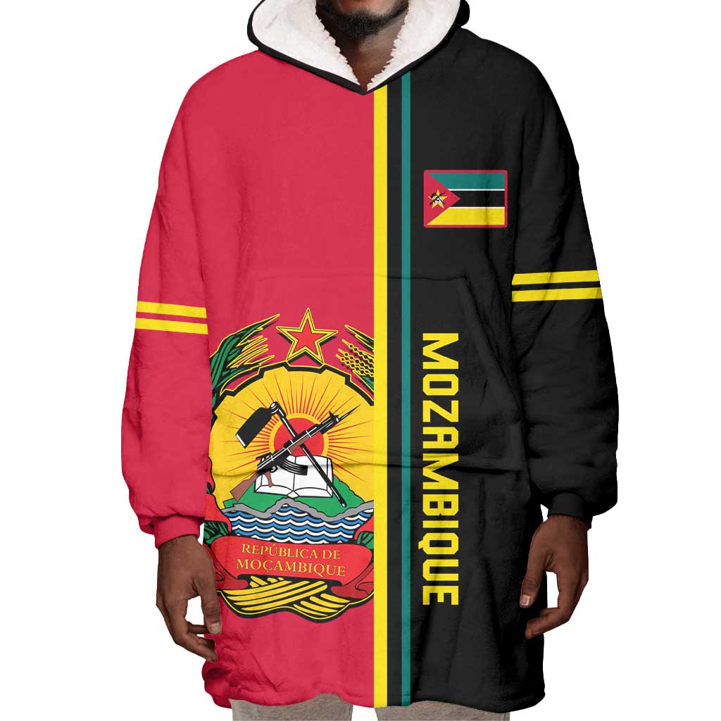 Personalised Mozambique Wearable Blanket Hoodie Muzambhiki Coat Of Arms LT14