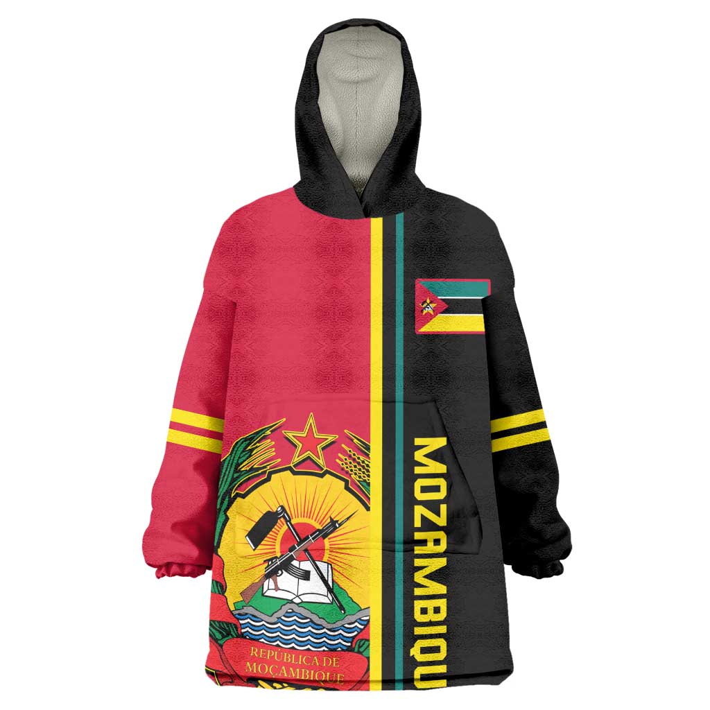 Personalised Mozambique Wearable Blanket Hoodie Muzambhiki Coat Of Arms LT14