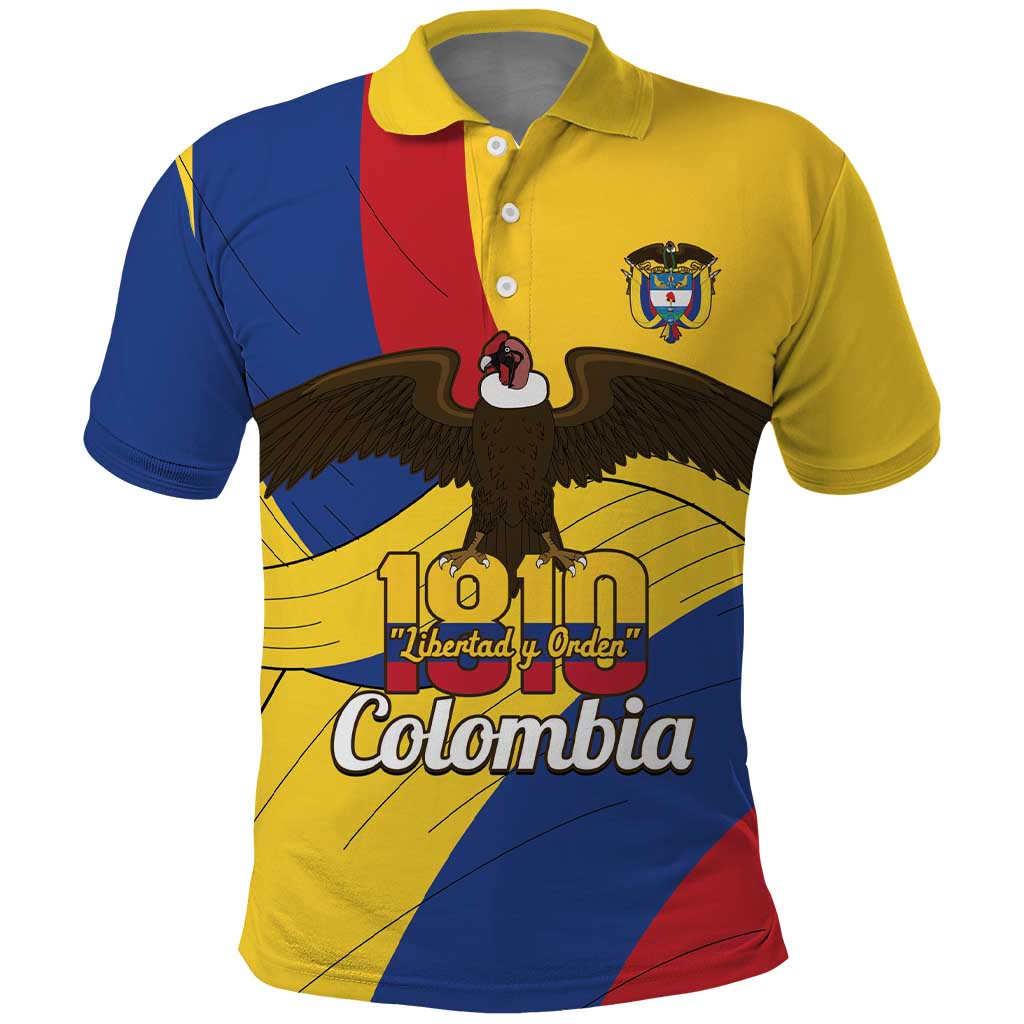 Personalised Colombia Independence Day Polo Shirt 1810 Libertad y Orden LT14