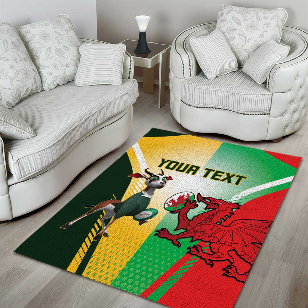 Custom South Africa And Wales Rugby Area Rug Springboks Welsh Mascots Dynamic Version LT14